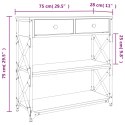 VidaXL Stolik konsolowy, czarny, 75x28x75 cm