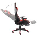 Obrotowy fotel gamingowy z podnóżkiem, czerwony, PVC
