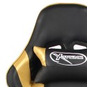 Obrotowy fotel gamingowy z podnóżkiem, złoty, PVC