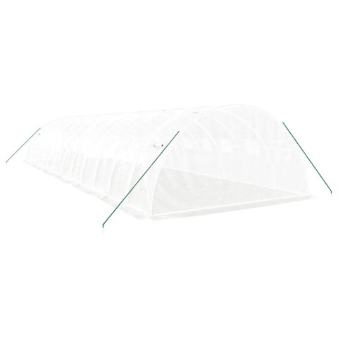 Szklarnia ze stalową ramą, biała, 48 m², 12x4x2 m