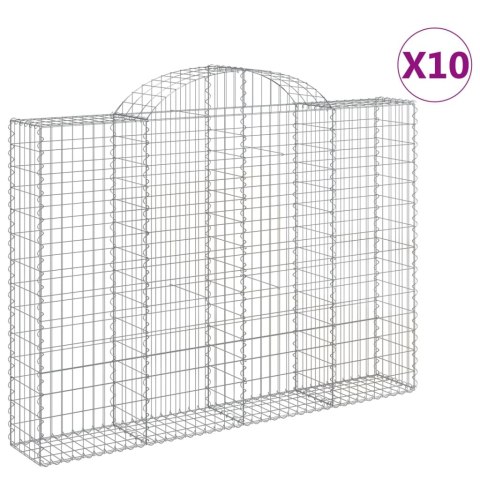 Kosze gabionowe, 10 szt, 200x30x140/160cm, galwanizowane żelazo Kosze gabionowe, 10 szt, 200x30x140/160cm, galwanizowane żelazo