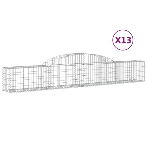 Kosze gabionowe, 13 szt., 300x30x40/60 cm, galwanizowane żelazo Kosze gabionowe, 13 szt., 300x30x40/60 cm, galwanizowane żelazo