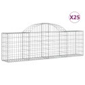 VidaXL Kosze gabionowe, 25 szt, 200x30x60/80 cm, galwanizowane żelazo