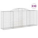 VidaXL Kosze gabionowe, 30 szt, 300x50x120/140cm, galwanizowane żelazo