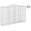 VidaXL Kosze gabionowe, 11 szt, 300x50x180/200cm, galwanizowane żelazo