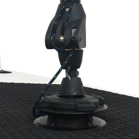 Nadmuchiwana deska SUP z żaglem i akcesoriami, czarno-biała