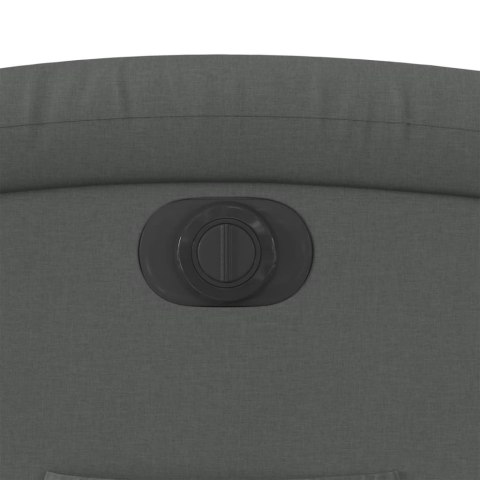 Elektryczny fotel rozkładany, ciemnoszary, obity tkaniną