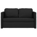 Sofa podłogowa 2-w-1, czarna, 112x174x55 cm, sztuczna skóra