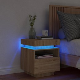 VidaXL Szafka nocna z oświetleniem LED, dąb sonoma, 40x39x48,5 cm