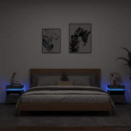 VidaXL Szafki nocne z LED, 2 szt., szary dąb sonoma, 40x39x48,5 cm