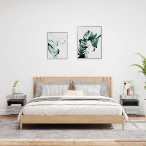 Szafki nocne z LED, 2 szt., szary dąb sonoma, 40x39x48,5 cm