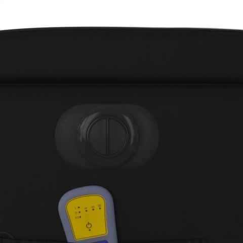 Rozkładany fotel masujący, elektryczny, czarny, sztuczna skóra