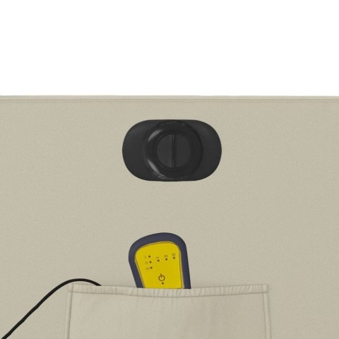 Rozkładany fotel masujący, elektryczny, kremowy, sztuczna skóra