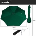 STILISTA Parasol składany Ø 3 m, 180 g/m², zielony + pokrowi