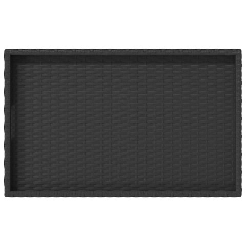 Składany stolik z tacą, czarny, 65x40x75 cm, polirattan