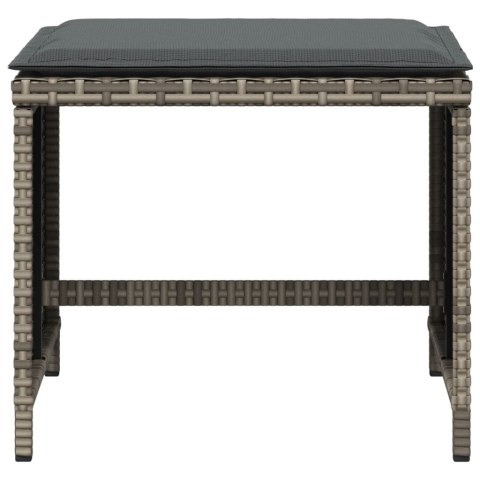 Stołki ogrodowe z poduszkami, 4 szt., szare, 41x41x36 cm