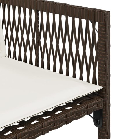 Krzesła ogrodowe z poduszkami, 4 szt., brązowe, polirattan