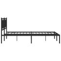 VidaXL Metalowa rama łóżka z wezgłowiem, czarna, 183x213 cm