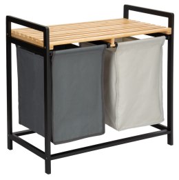 Kosz na pranie bambusowy HANOI BLACK DUO KOLOR