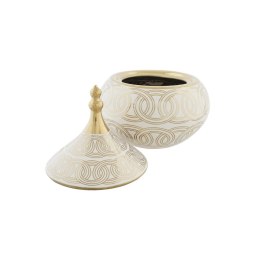 Szkatułka DKD Home Decor Biały Złoty Porcelana Orientalny Chromowanie 18 x 18 x 22 cm