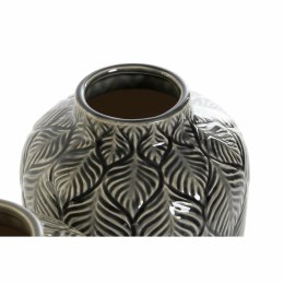 Wazon DKD Home Decor Beżowy Porcelana Szary Kolor Zielony Orientalny 16 x 16 x 26 cm (2 Sztuk)