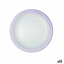 Płaski Talerz Quid Kaleido Kolor Zielony Fioletowy Ceramika 27 cm (12 Sztuk)