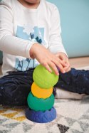Zestaw Piramida Sensoryczna Pastelowa Różne Wielkości Zabawka Edukacyjna