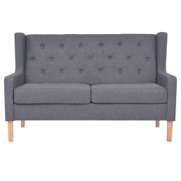 2-osobowa sofa tapicerowana tkaniną, szara