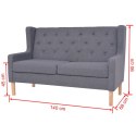 2-osobowa sofa tapicerowana tkaniną, szara