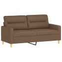 VidaXL 2-osobowa sofa z poduszkami, brązowa, 140 cm, tkanina