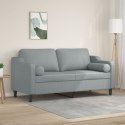 VidaXL 2-osobowa sofa z poduszkami, jasnoszara, 140 cm, tkanina