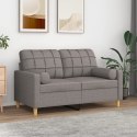 2-osobowa sofa z poduszkami, taupe, 120 cm, tkanina