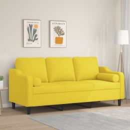 VidaXL 3-osobowa sofa wypoczynkowa z poduszkami, jasnożółta, 180 cm