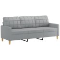 3-osobowa sofa z podnóżkiem, jasnoszara, 180 cm, tkaniną