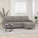 3-osobowa sofa z podnóżkiem, taupe, 180 cm, tkaniną