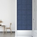 VidaXL Panele ścienne, 12 szt., niebieskie, 30x30 cm, tkanina, 1,08 m²