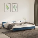 VidaXL Rama łóżka z zagłówkiem, ciemnoniebieska, 160x200 cm, aksamitna