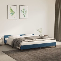 VidaXL Rama łóżka z zagłówkiem, ciemnoniebieska, 160x200 cm, aksamitna