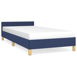 VidaXL Rama łóżka z zagłówkiem, niebieska, 90x200 cm, obita tkaniną