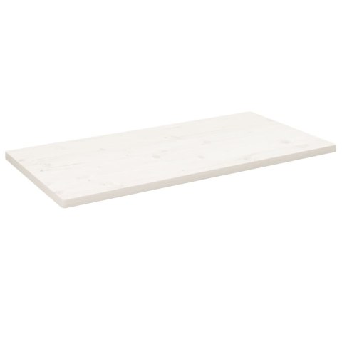 VidaXL Blat stołu, biały, 110x60x2,5cm, lite drewno sosnowe, prostokąt