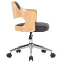 VidaXL Obrotowe krzesło biurowe, czarne, gięte drewno i sztuczna skóra