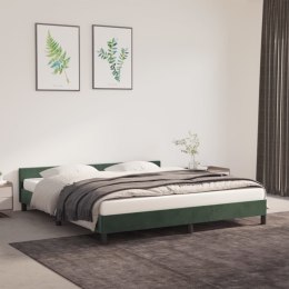 VidaXL Rama łóżka z zagłówkiem, ciemnozielona, 180x200 cm, aksamitna