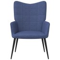 VidaXL Fotel z podnóżkiem, niebieski, obity tkaniną