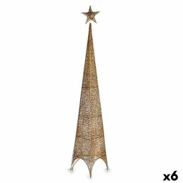 Choinka gwiazda Wieża Złoty Metal Plastikowy 34 x 154 x 34 cm (6 Sztuk)
