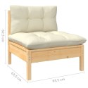 VidaXL 14 Piece Patio Lounge Set with Cream Cushions Solid Pinewood