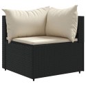 VidaXL 10 Piece Patio Lounge Set with Cushions Black Poly Rattan