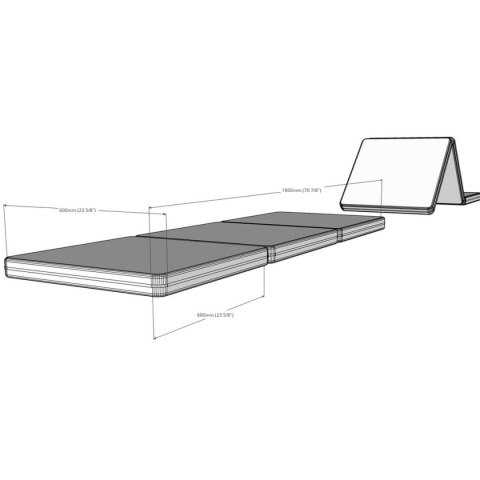 MATERAC GIMNASTYCZNY SKŁADANY BRĄZOWY 180CM BENCHK