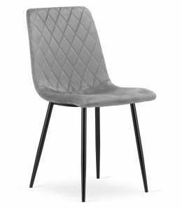 Krzesło TURIN - jasny szary aksamit x 2