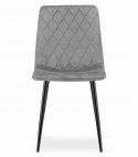 Krzesło TURIN - jasny szary aksamit x 2