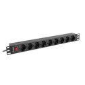 Przedłużacz 9 Wejść z Przełącznikiem Lanberg PDU-09F-0300-BK (3 m)